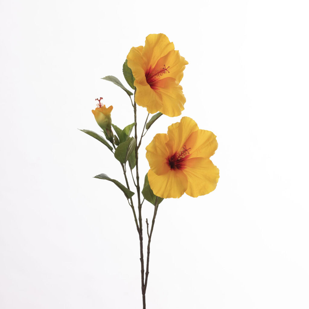 Kunstbloemen - Hibiscus x3 L102cm Yellow