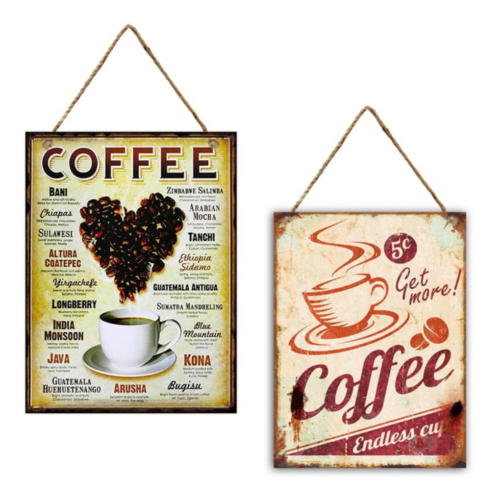 Huis accessoires - Wall Hanger 30x40cm Metal Coffee Mix/2