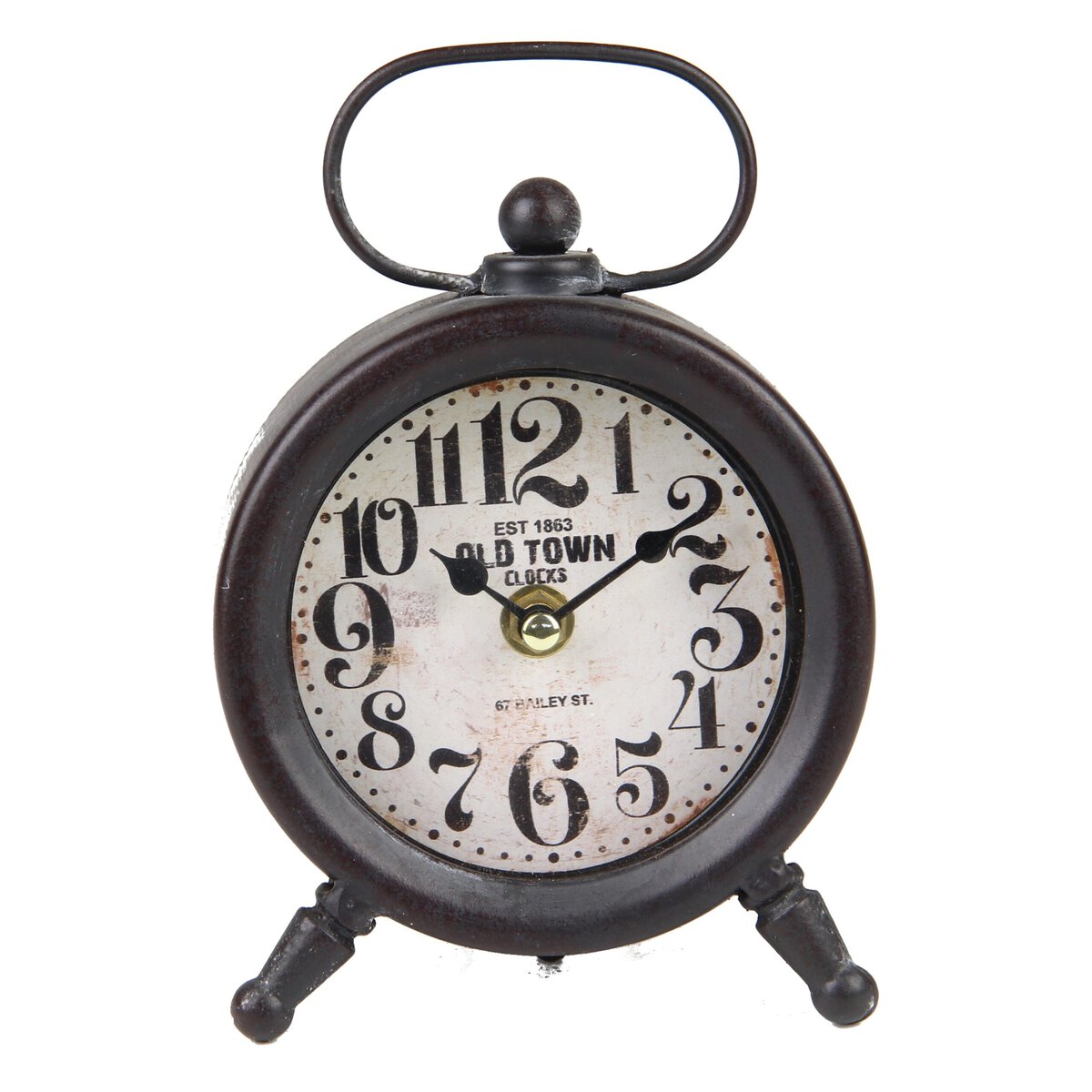 Clock Table Mtl 12x18cm Ant. Black