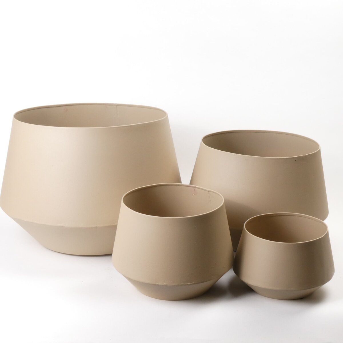 Vase Metal Taupe Texture Ø40x28cm Set/4