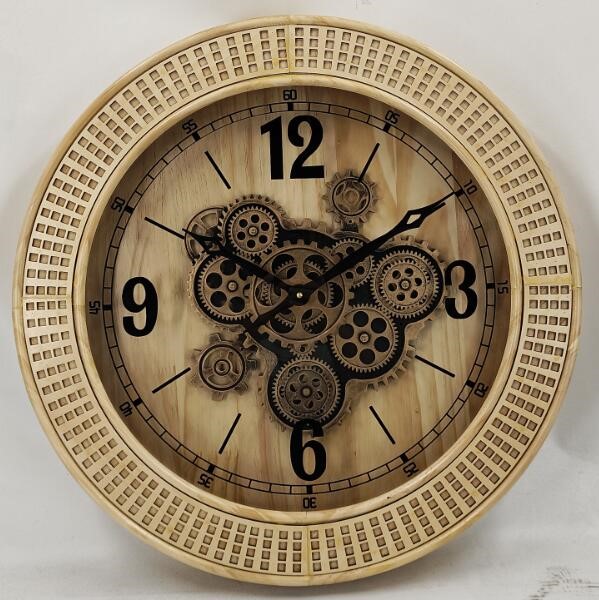 Clock Gear Ø59cm Natural