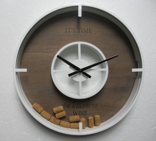 Clock with Storage Ø46cm White