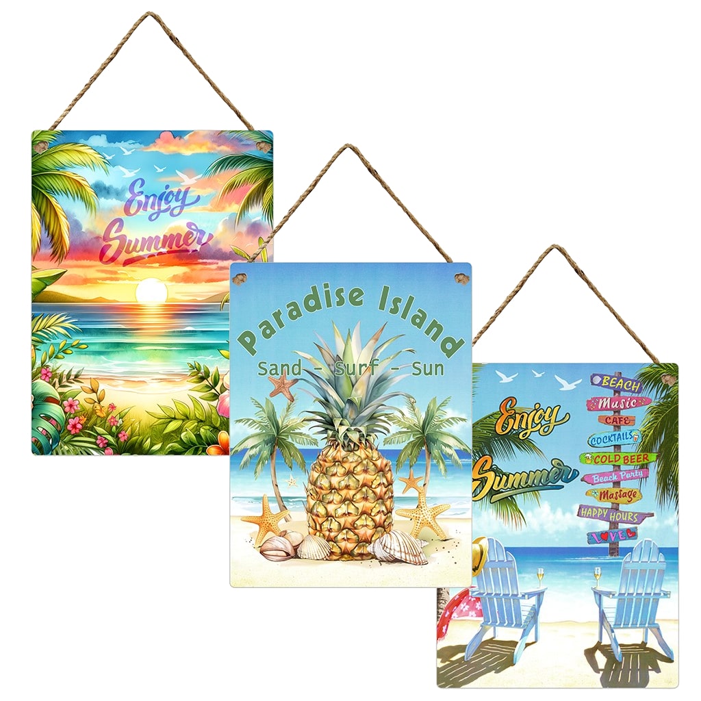 Wall Hanger 30x40cm Metal Summer Mix/3