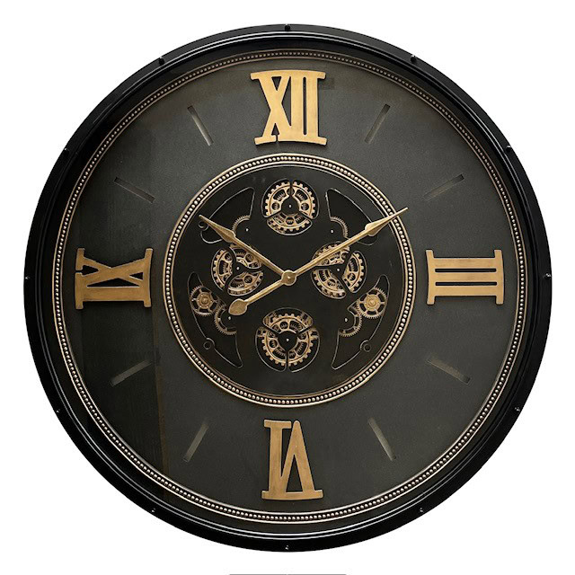 Clock Gear Ø120cm Black